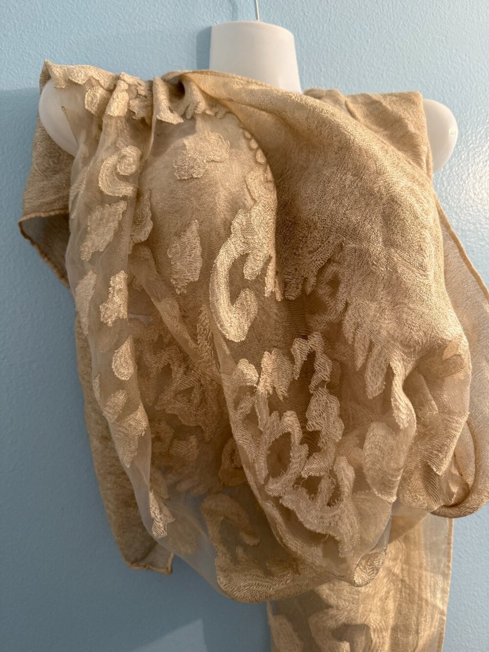 Zoe Madison Gold Sheer Shawl Scarf OS
